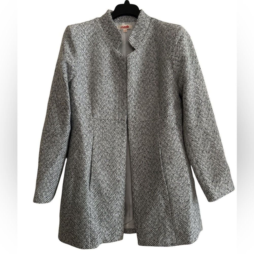 Mazik Women’s Casual Gray Open Front Long Sleeve Notch Office Blazer Size M - Picture 3 of 15